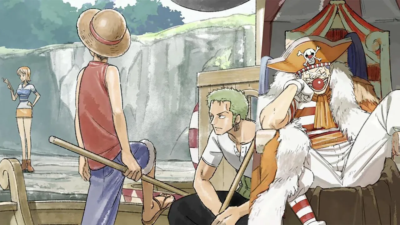 Luffy, Nami and Zoro in the One Piece anime