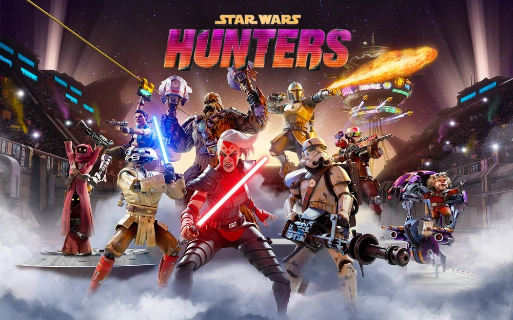 Les combattants de Star Wars: Hunters réunis sur le visuel du jeu.